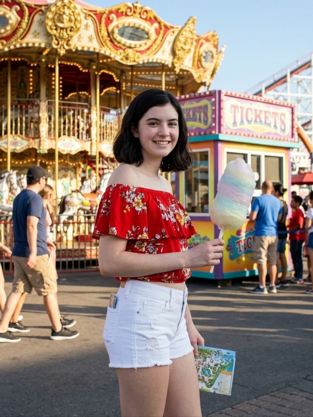 WISHFUL PARK Front Ruffle Floral Top